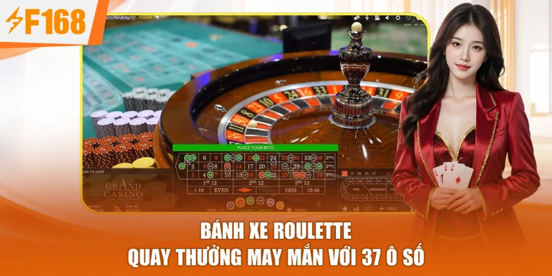 Bánh xe Roulette quay thưởng may mắn với 37 ô số